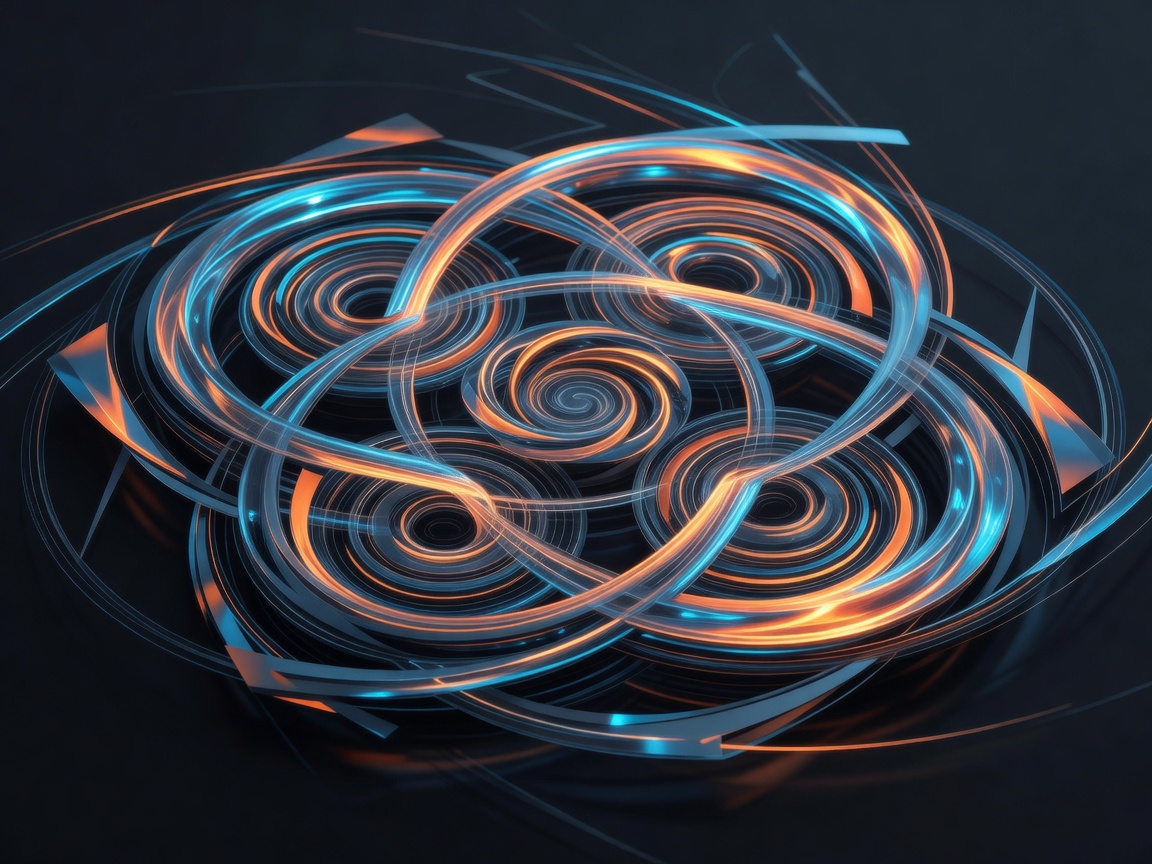 Intricate glowing abstract pattern symbolizing dynamic turning game mechanics